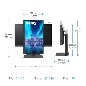 BenQ SW272U - 27" 4K - skærm til foto og videoredigering + free shading hood